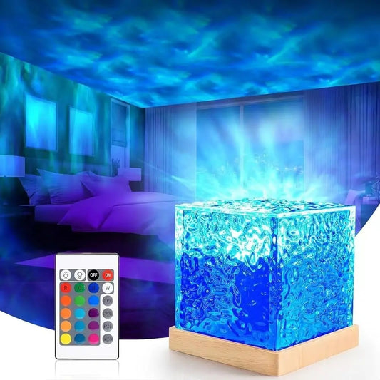 Dynamic Water Ripple Night Light 16 Color Projector Lamp_0