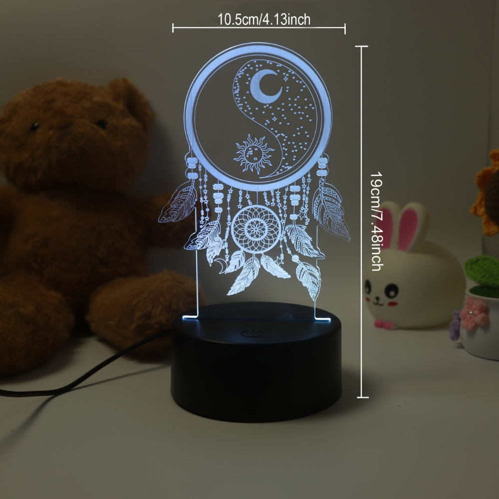 Dream catcher 3D Night Light 3D Optical Illusion Lamp_7