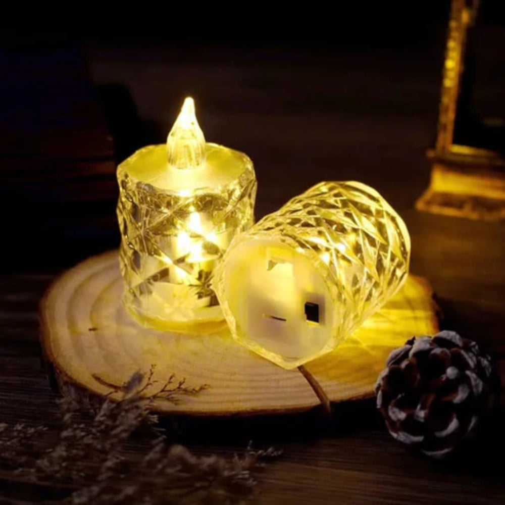 Crystal Candles LED Light Transparent Flameless Battery Power Lantern Night Lamp_6