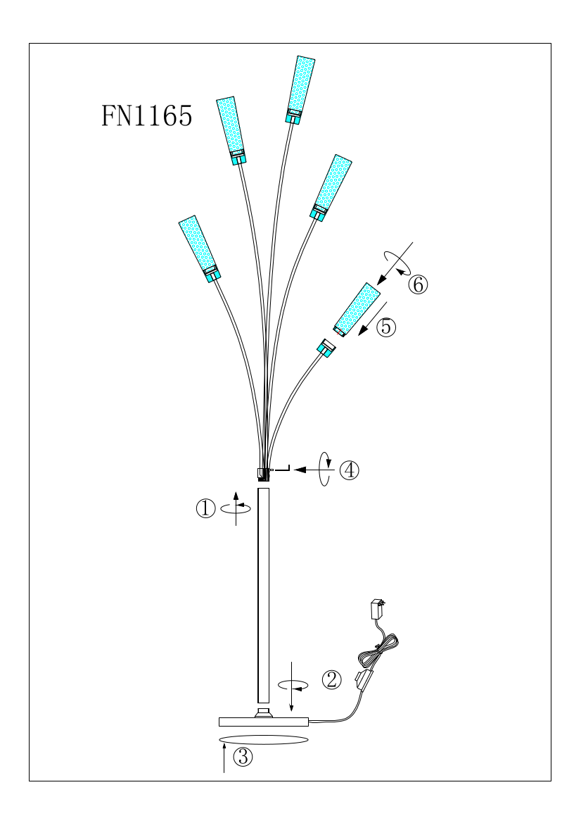 5 Crystal Cylinders Floor Lamp